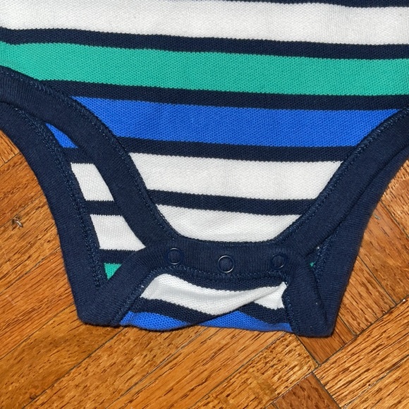 Old Navy 0-3 months stripe polo onesie - Picture 3 of 3